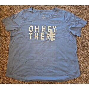 Sonoma Womens T-Shirt OH HEY THERE WEEKEND Print Size 2x Blue NWT New